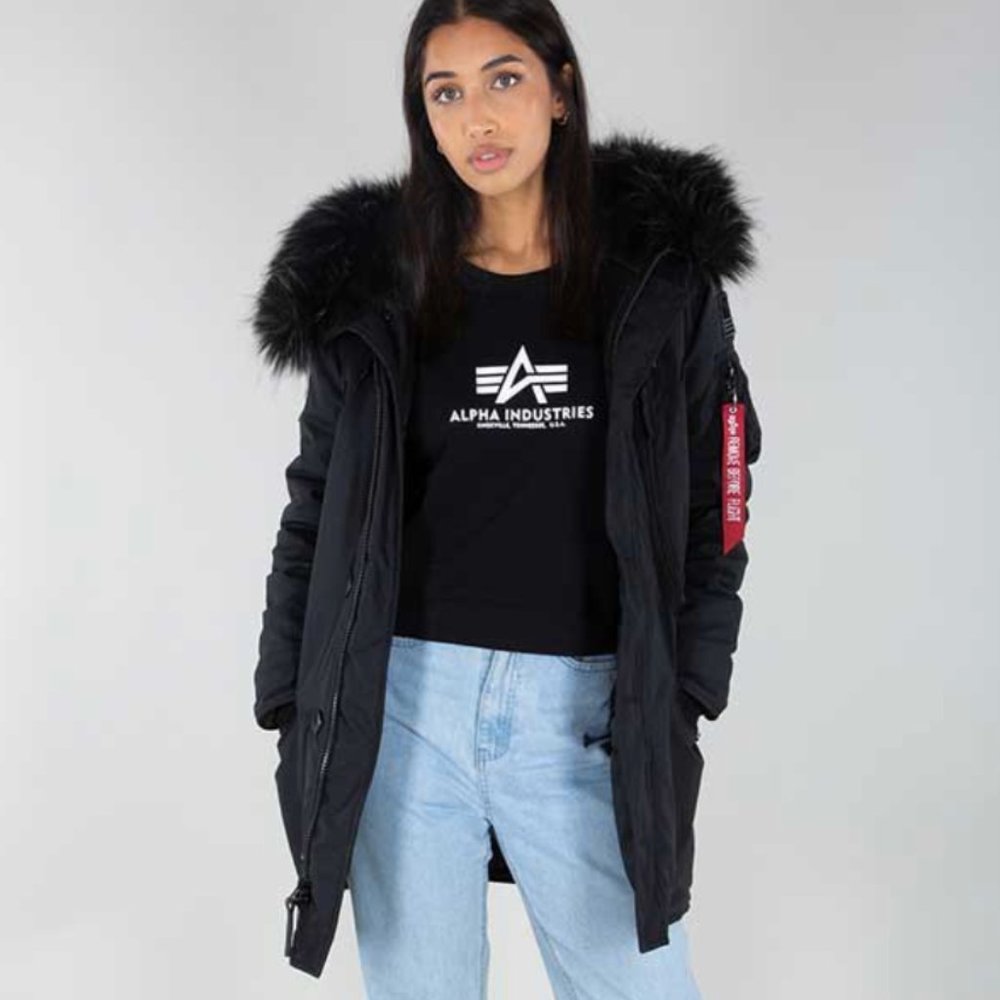 Alpha Industries ❄️ 😍 Polar Jacket ❄️ 😍ALL BLACK Size M